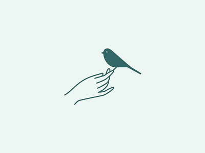 A variation bird branding delicate hand icon identity logo simple
