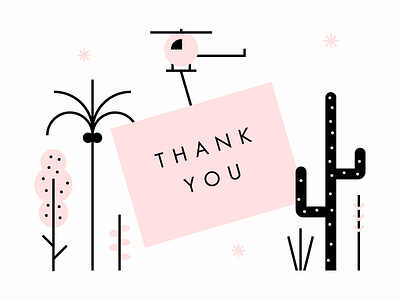 Little Card botanical cactus california card illustration la leafs los angeles palms thank you