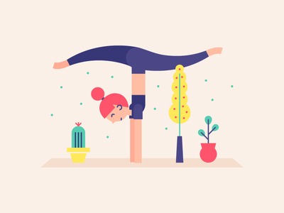 Yogis character design girl illustration plants vector visual design woman yoga yogi