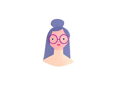 Purple Hair avatar brush bust character glasses illustrate illustrator paint photoshop purple hair sketch