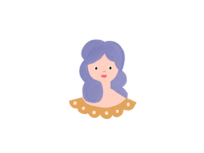 Frilly Top avatar character design illustration illustrator lady profile purple hair