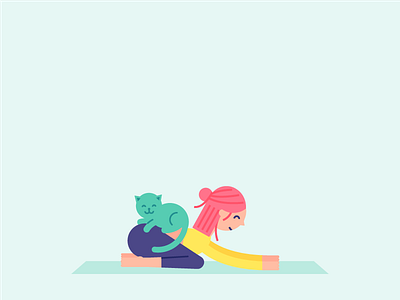 Progress cat character headstand illustration kittens kitties ui visual design yoga yogi