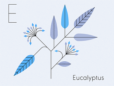 Eucalyptus alphabet eucalyptus geometric graphic design illustration illustrator mid century pattern plants visual design
