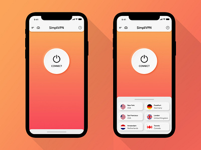 SimpliVPN App for iOS app design iphone app design iphone ui design iphonex mobile app design neomorphic neomorphism ui design uiux visual design vpn vpn app