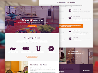 Flat Vive In homepage landing page ui ui design userinterface ux ux design web web design website