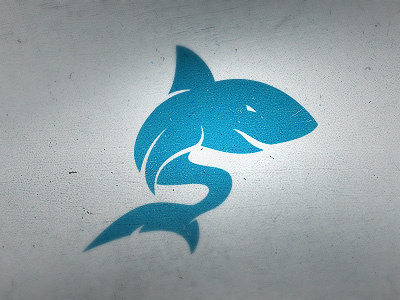 Shark animal blue casino icon logo minimalism shark simple simplified