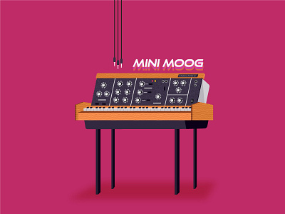 Moog Illustration Dribble moog music retro synth