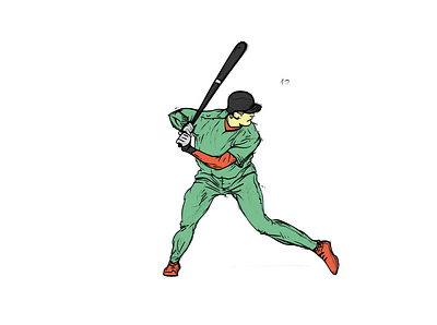 Baseball Dude Sketch Coloured baseball baseball bat baseball cap drawing sketch