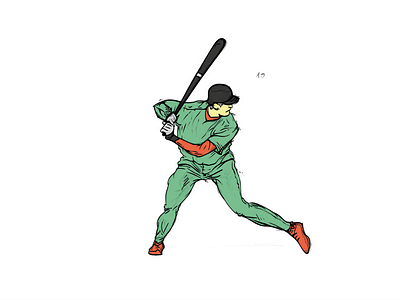 Baseball Dude Sketch Coloured