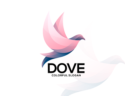 Dove Bird gradient 3d bird branding character concept design fly fur illustration logo nature vector zoo