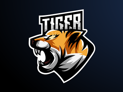 TIGER ESPORT MASCOT beast branding character design esport gamer gaming graphic design hunter illustration jungle logo nature tiger vector wild