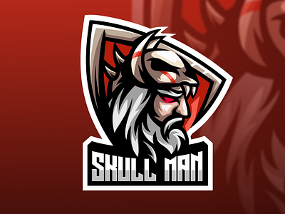 Skull man esport mascot design branding character design esport gamer gaming graphic design illustration logo mascot team vector