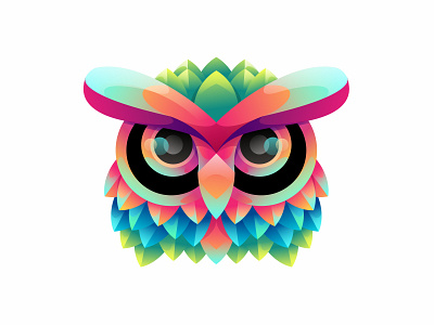 Owl gradient colorful design illustration animal bird branding character colorful design gradient illustration logo owl vector