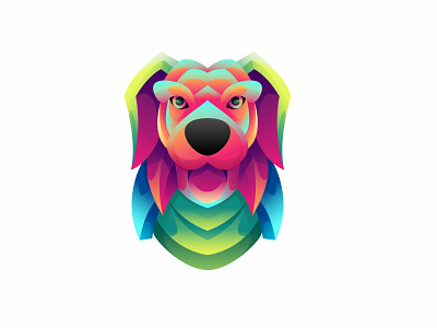 DOG COLORFUL GRADIENT DESIGN COLORFUL ILLUSTRATION abstract animal character colorful design dog gradient graphic design illustration pet vector