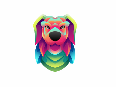 DOG COLORFUL GRADIENT DESIGN COLORFUL ILLUSTRATION