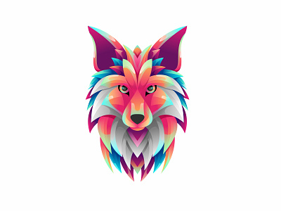 Fox colorful gradient design illustration abstract animal beast colorful design fox gradient graphic design illustration jungle logo vector wolf zoo