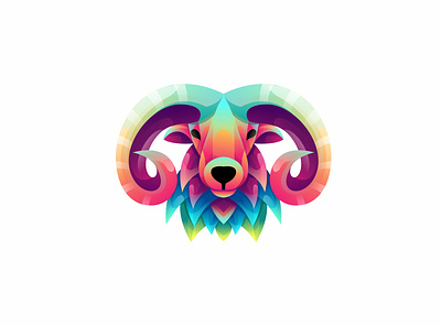Goat gradient colorful illustration design abstract animal art branding character colorful galaxy goat gradient graphic design grass illustration logo neon rainbow vector