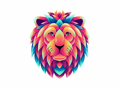 Lion colorful gradient illustration design beast branding character colorful design gradient graphic design illustration jungle lion logo nature vector wild zoo