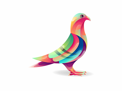 Dove colorful gradient illustration design abtract animal bird character colorful design dove fly gradient illustration logo zoo