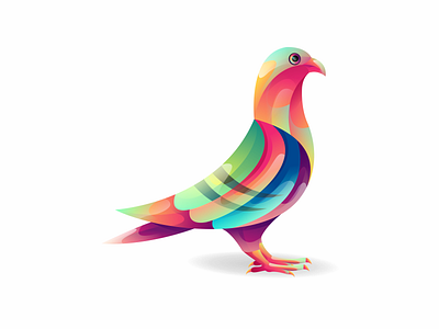 Dove colorful gradient illustration design