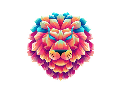 The crystal Lion colorful gradient illustration design abstract animal beast branding character colorful design gradient graphic design illustration jungle lion logo vector wild zoo