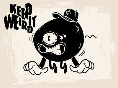 Scary Guy cartoon character illustration vector