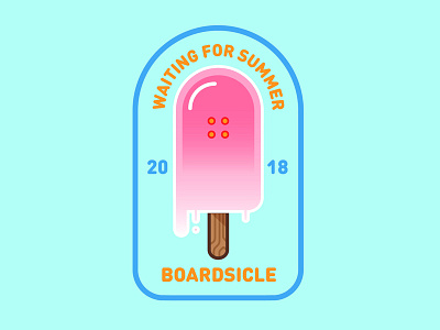 Boardsicle digital drawing ice illustration illustrator popsicle skate skateboard typographie vector