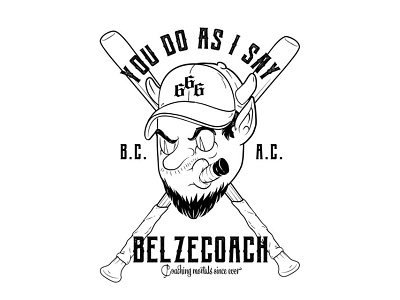 Belzecoach raw artwork coach design devil drawing drawn hand illustration line red work