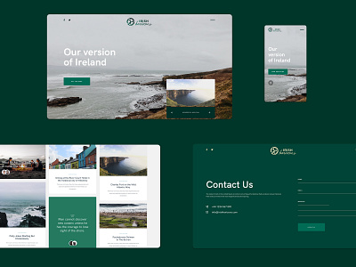 Irish Horizons Website branding design graphic design green natural tourism typography ui ux web