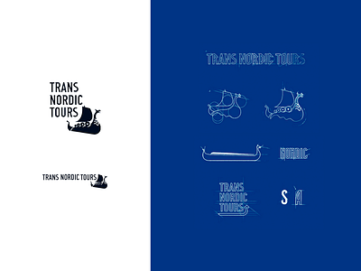 Trans Nordic Tours Logo blue brand identity design graphic design logo tourism typography