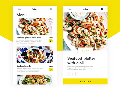 Fudyy Mobile App Catalog Page food mobile ui ux