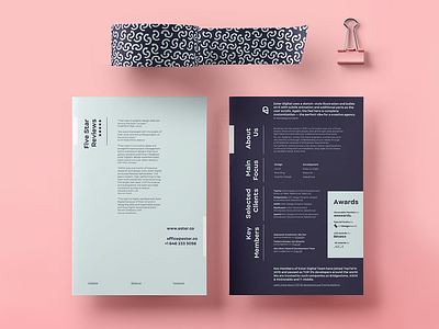 Ester Print Materials brand identity brochure design studio graphic design layout logo pattern pink print print design stationary tape typogaphy vector