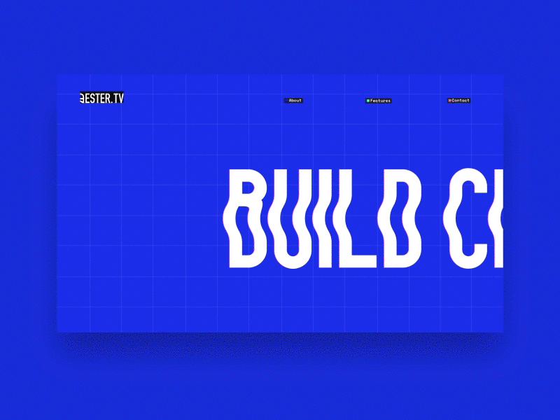 Ester TV - Build Channels blue noise tv glitch illustration graphic design typography ux animation ui