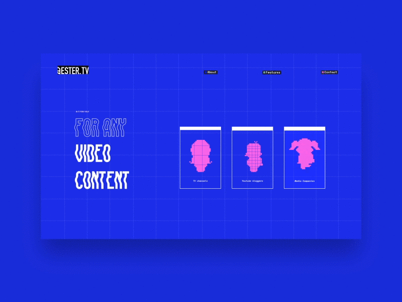 Ester TV Interaction motion website tv television 8bit glitch interaction pixel art game animation ux ui