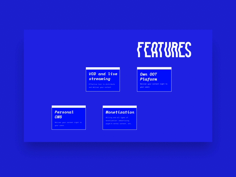 Ester TV Features ui animation ui design micro interaction box cat pixel art gamification interaction glitch animation ux illustration ui