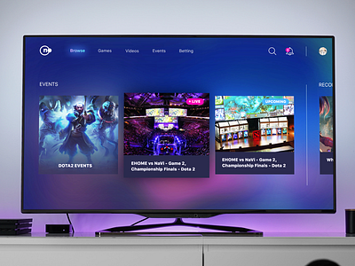 Smart TV App for e-sports apple tv e sports gradients smart tv tv app ui ux