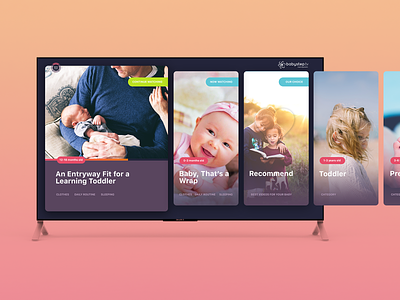 Smart TV App for young parents app apple tv brand identity clean gradient minimalist smart tv tv design uidesign ux video app