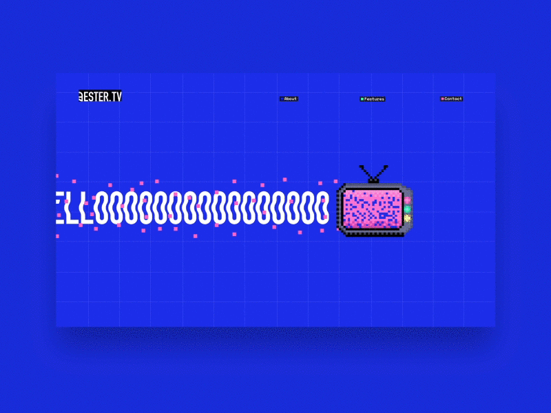 Ester TV - Hello! pixel art vector motion amimation noise blue glitchart glitch