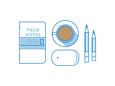 Field Notes blue coffee fieldnotes magic mouse