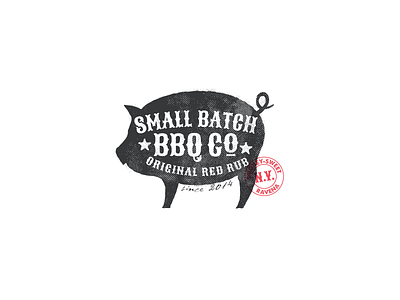 Small Batch BBQ barbeque bbq logo pig pork rub