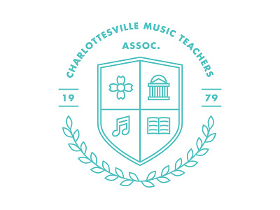 Charlottesville Music Teachers Association association badge book charlottesville dogwood logo music note rotunda teacher virginia
