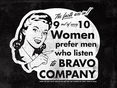 Women Prefer Men Who Listen to Bravo Company bravo company charlottesville facts fine print hardcore loud music men virginia women