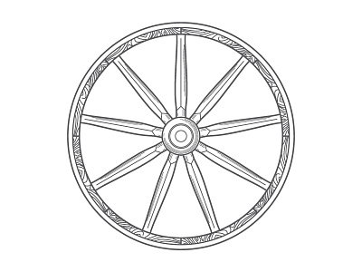 Wagon Wheel charlottesville illustration red hub food co tried and true virginia wagon wheel