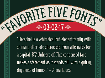 MyFonts "Favorite Five Fonts" Feature