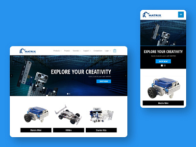 Responsive Slider Design design ecommerce landing page mobile robot robotics slider slider design ui ux webdesign website