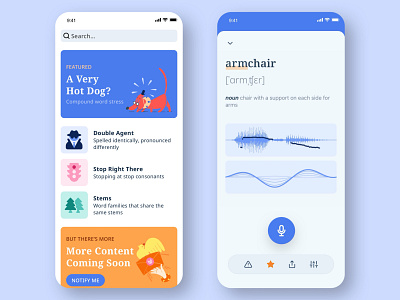English Pronunciation Training App app design language learning mobile mobile app soundwave ui ux