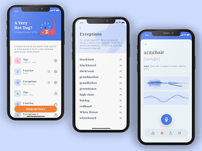 English Pronunciation Training App app clean design english language learning mobile mobile app product design pronunciation prototype ui ux