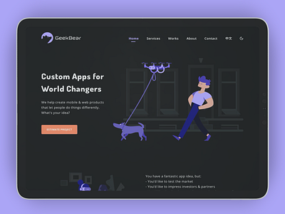 Digital Agency Landing Page - Dark Mode