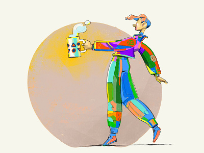 Already Drunk characterdesign colors colorscheme drawing dresscode drink hurca illustration outfit procreate style walking