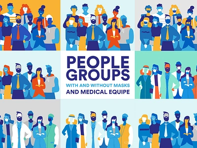 People Groups crowd doctors illustration medical equipe nurse pandemic people people illustration pop art society staff startup team teamwork vectorart